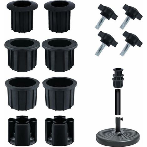 royaluxe -Rechange pour Porte-Parapluie, Bouchon Cache Trou avec Bouton Étoile INOX m8 Accessoires Parasol Accessoires Pied Parasol pour Table de Terrasse Balcon Arrière-Cour (Noir 12pcs) (1/5)
