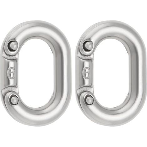4Pcs 6mm 316 Stainless Steel Chain Links Split Connector Heavy Duty Chain Link for Chain Connection 22x12mm Silver