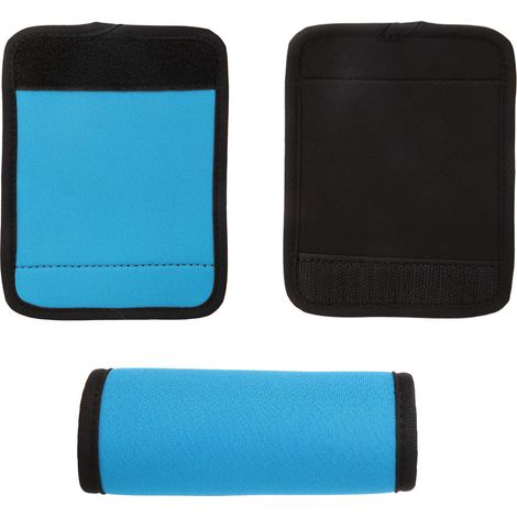 Housse souple en néoprène pour poignées de porte de voiture, étiquettes de voyage pour valise (bleu) (1/5)