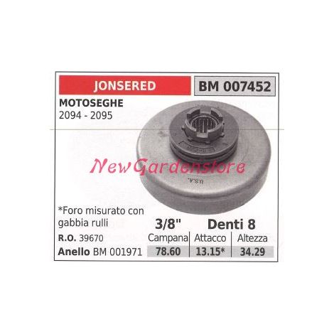 JONSERED Kettensägen-Motorritzel 2094 2095 3/8' Zähne 8 007452