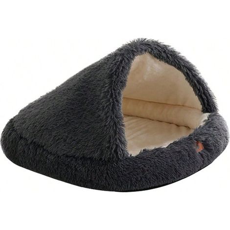 Nid pour Animal de Compagnie, 50x40CM, Nid de Chat/Bébé Chien Fermé en Peluche Chauffant, Conception de Coquille pour Isolation Thermique, Intérieur (1/5)