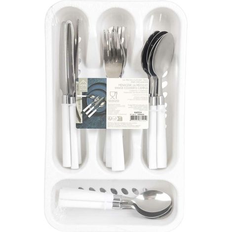 Set di posate Lino White da 16 pezzi (1/4)