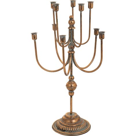 Candelabro de metal dorado 36x35x60.5