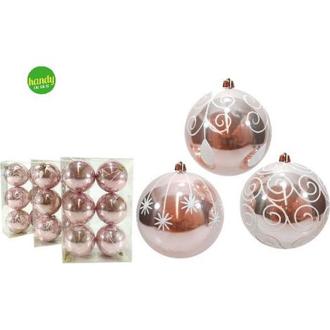 Set 6 palle natalizie general trade Ø 10cm rosa