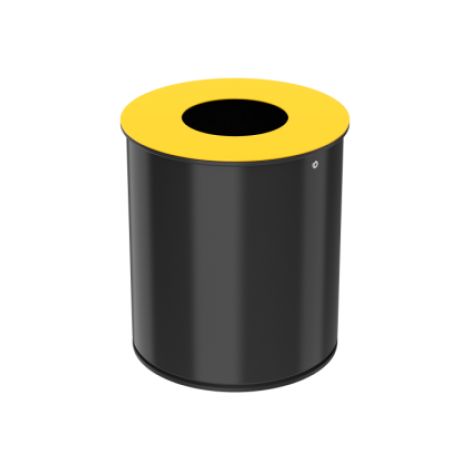 Corbeille de tri sélectif Neotri - plastique - 15l - gris manganèse / jaune colza - RAL 1021 (1/3)