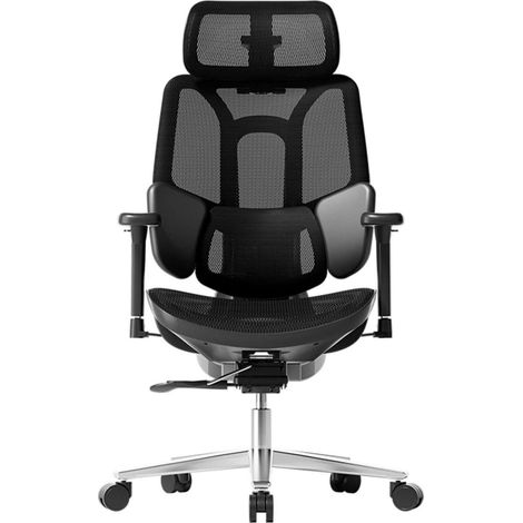 Ergonomischer Bürostuhl mit 3D-Kopfstütze und dynamischer 3-Zonen-Lendenwirbelstütze (1/5)