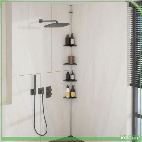 344382 étagère d’angle de douche télescopique à 4 niveaux Argenté (1/5)