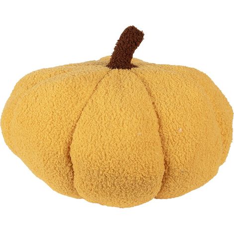 Citrouille Décorative d'Automne pour Halloween Objet Déco en Polyester Jaune Ø 20 x 14 cm - PANGIVO (1/3)