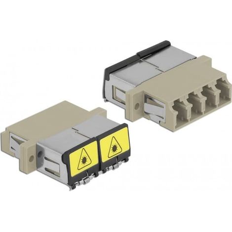 DELOCK COUPLEUR LWL LC QUAD FEMELLE VERS LC QUAD FEMELLE MULTIMODE BEIGE 86904
