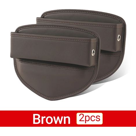 (Lot de 2 marron) Boîte de rangement pour siège auto Toyota Aygo 2005-2023, avec housse intégrée. (1/5)