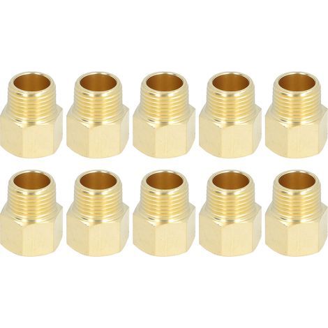 Raccords de tuyaux en laiton 1/2 pouces NPT mâle à femelle, adaptateur d'extension, accessoires de plomberie, 10 pièces (1/5)