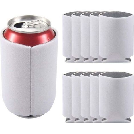 10 PièCes SéRies NéOprèNe BièRe Peut Refroidisseur Boisson Tasse Bouteille Manchon Isolant Wrap Couverture Nouveau Blanc (1/4)