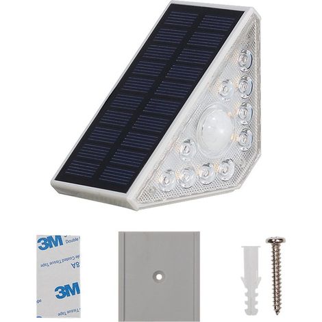 Luci a LED per scale ad energia solare con sensore di movimento per uso esterno, 2 pezzi, luci a LED solari super luminose per scale, 550 lumen, cosa (1/5)