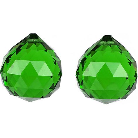 Lot de 2 boules lumineuses en cristal coloré - 40 mm, vert moyen (1/5)