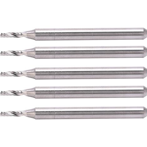 Fraise à bois carbure 5 pièces, mèche hélicoïdale 3,175 x 1,5 x 5 mm pour défonceuse, coupe gravure, outil de fraisage tungstène (1/5)