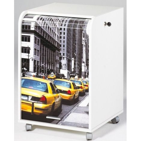 Caisson de Bureau Blanc 2 Tiroirs - Coloris: Taxis Jaunes 503 (1/4)
