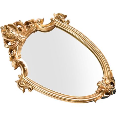 Miroir Mural Vintage Style Européen Élégant Design Robuste en Résine Synthétique Décoration Murale pour Salon ou Maison D'hôtes (1/5)