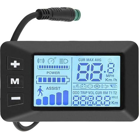 Écran LCD pour vélo motorisé - G51 - 5 broches 24/36/48V - Affichage vitesse et batterie - Compteur kilométrage
