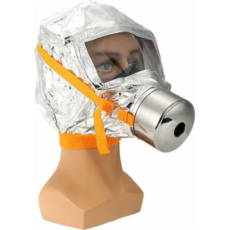 Masque anti-incendie pour évacuation d'urgence Protection contre fumée et gaz toxiques Usage unique Visière polycarbonate Conformité norme GB (1/5)