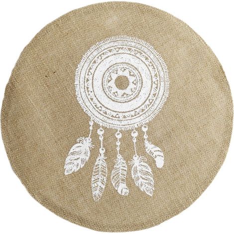 Set de Table Jute Rond "Indila" 38cm Naturel