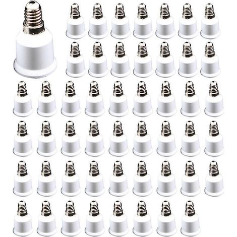 Lot de 50 adaptateurs de douille pour ampoules E14 vers E27 - Installation facile, pratique et sans tracas - FFY (1/4)