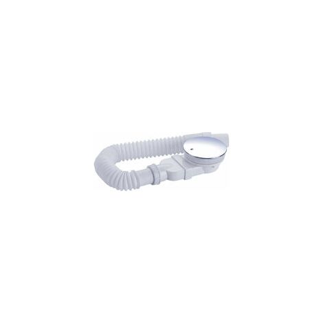 Bonde douche 90mm extra plate, siphon anti-odeurs, tamis cheveux, tuyau flexible chromé (1/5)