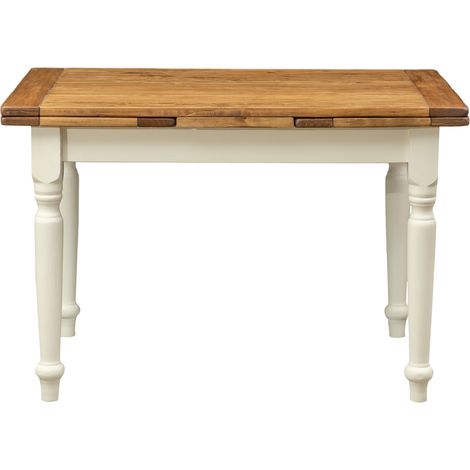 Esstisch, Tisch für den Außenbereich, Gartentisch, 121 x 81 cm, ausziehbarer Massivholztisch, rechteckiger Tisch, Küchentisch