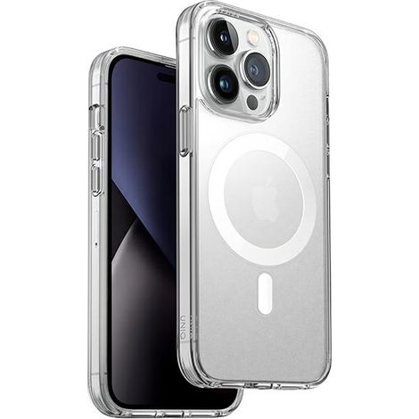 Funda Uniq LifePro Xtreme para iPhone 14 Pro de 6.1 pulgadas con carga Magclick, transparente/esmerilada. (1/4)