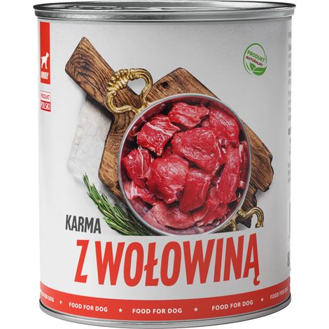 Comida húmeda para perros TufTuf, lata de 800 g de carne en conserva. (1/2)