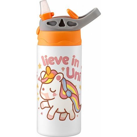 Gourde mystérieuse « Il1140xN.78082039115b08 » – Gourde sombre pour les amateurs de frissons – Gourde pour enfants (blanche/orange)