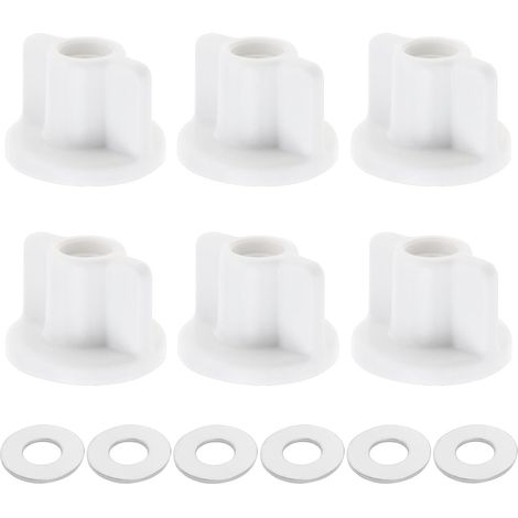 6 Sets Toilet Seat Nut Washer Kit M6 Thread Lower Fixing Toilet Seat Toilet Hardware for Toilet Seat Hinges Top Mount (1/5)