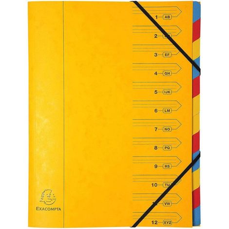 Trieur 12 Compartiments Jaune - Exacompta (1/2)