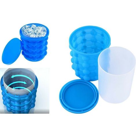 ICE GENIE CUBE MAKER SECCHIELLO STAMPO SILICONE GHIACCIO CUBETTI PORTATILE