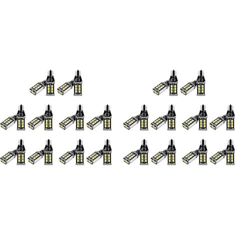 Lot de 40 ampoules LED blanches brillantes Canbus pour feux de recul de voiture 912 921 T15 W16W (1/5)