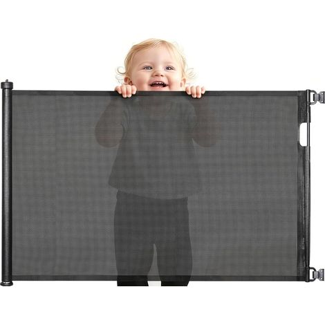 Barrière de sécurité rétractable pour Enfants, barrière de sécurité rétractable pour escaliers et Portes, Ouverture d'une Seule Main, Installation Facile, Largeur 0-180 cm (1/5)