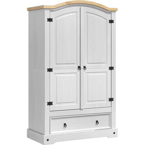 Guardaroba Corona Bianco 101 x 52 x 170 cm Pino massello vidaXL