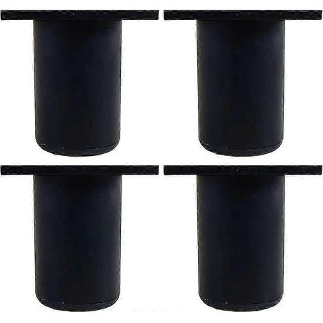 Lot de 4 pieds de meubles de cuisine en aluminium - réglables - ronds - pieds de support pour meubles/canapés - capacité de charge 100 kg - 6 cm - noirs (1/5)