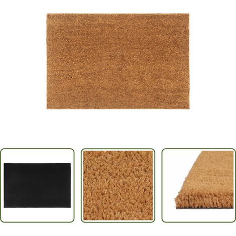 Tapis d'entrée -  Tapis de porte naturel 60x90 cm fibre de coco touffeté (1/5)