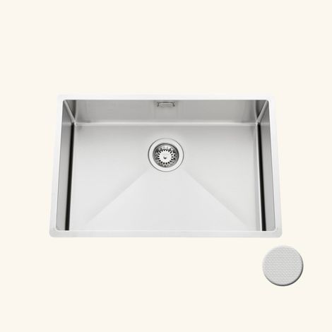 Évier sous-plan inox nid d'abeille 1 bac 670x450 mm – Pose sous-plan – Trop plein inclus – Pour meuble 80 cm minimum – Luisina (1/5)