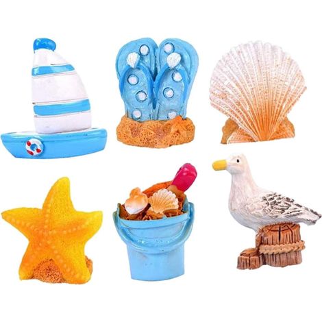 Set de Miniatures Décoratives Style Mer en Résine, Maquette de Voilier Légère et Réaliste, Déco pour Banquets et Hôtels en Bord de Mer Plusieurs Styles (1/5)