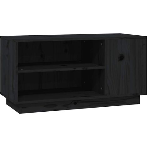 Maison Exclusive - TV-Schrank Schwarz 80x35x40,5 cm Massivholz Ki (1/5)