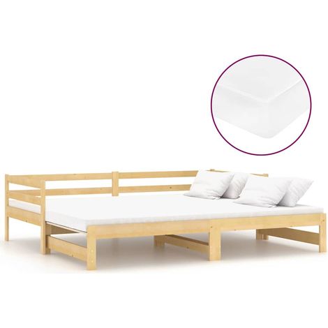 Maison Exclusive - Ausziehbares Tagesbett 2x(90x200) cm Massivhol (1/5)