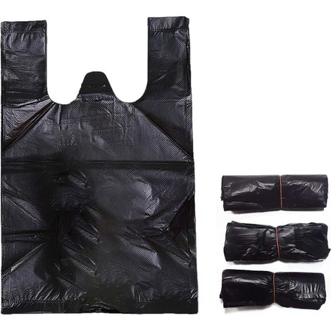 300 pièces de sacs poubelle noirs pour femmes pour lins de toilette, petits sacs poubelle pour lingettes hygiéniques, sacs en plastique avec poignées pour la cuisine et la salle de bain (1/5)