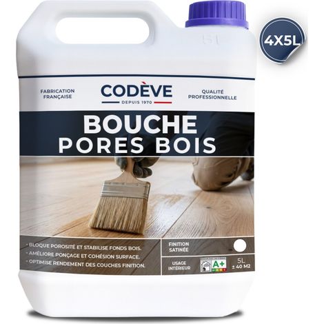 Bouche Pores Bois - 4x5 L   - Codeve Bois - Pour Bloquer La Porosité D'un Fond En Bois Avant De Recevoir Une Finition.