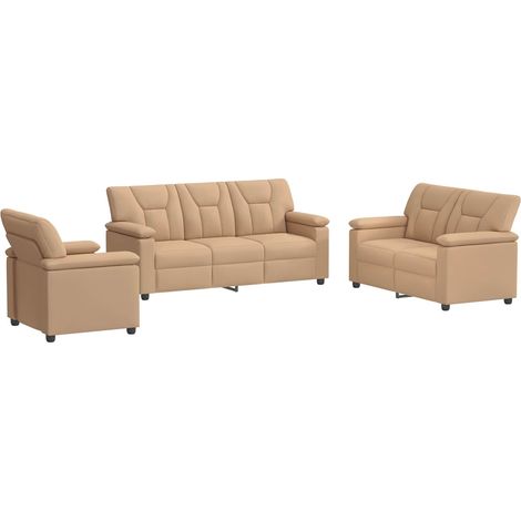 Ensemble de Canapés 3 pcs Cappuccino Simili cuir vidaXL