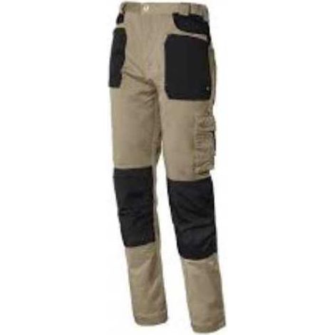 Pantalon ISSALINE stretch en caja beige/negro talla XS 8730B