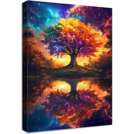 Leinwandbild Bunter Lebensbaum Astral 40L x 60B cm Bunter Lebensbaum (1/5)