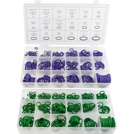 540 PCS 18 Sizes Car Air Conditioning Compressor O Ring Rubber Seals Tool Kit for Car Vehicle Auto Repair (1/5)