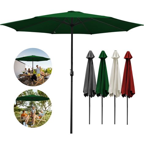 SWANEW Ø3.5m Sonnenschirm Schirm UV40+ Gartenschirm Solar Garten 4 Farben,Grün (1/5)