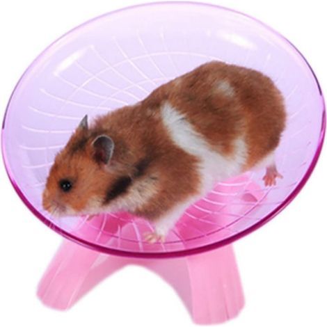 Roue de hamster Roue de soucoupe volante pour petits animaux Jouet d'exercice pour hamster Jouet pour hamster 1 pièce (Rose) (1/5)
